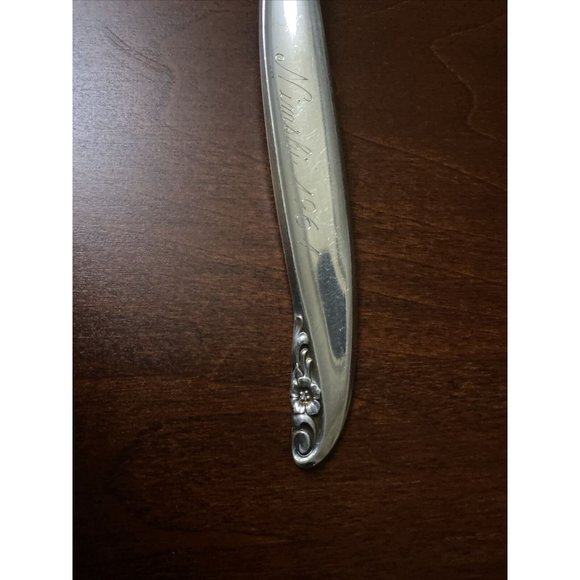 Vintage Wm Rogers Bros 1847 LEILANI Silverplate Pie Cake Server Monogram - Picture 4 of 11